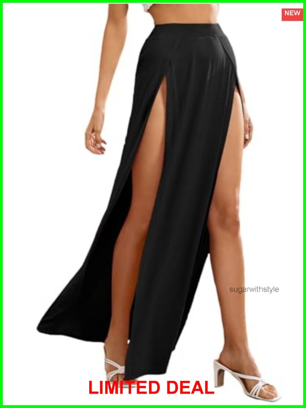 High Waist M-Slit Flowy Maxi Skirt Ankle Length Wrap Style